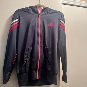 Adidas Kids' Black and Pink Jacket